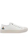 Vivienne Westwood Canvas Low-top Logo Rubber Sneakers In White