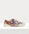 Vivienne Westwood Low Top Plimsoll Tartan Canvas Mc-haze 8-41 Women In Mc-haze
