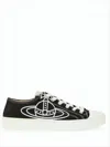 Vivienne Westwood Low-top Sneakers With Contrasting Detail And Bold Emblem In Black