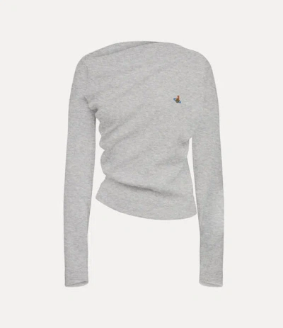 Vivienne Westwood Ls Hebo Top Rib Jersey Grey Xl Unisex In Gray