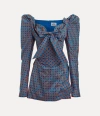 Vivienne Westwood Tartan-check Off-shoulder Minidress In Multi