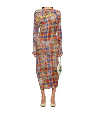 Vivienne Westwood Ls Superbo Midi Dress In Multi