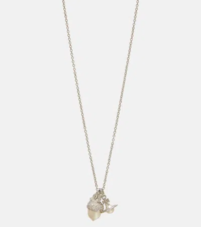 Vivienne Westwood Lucille Embellished Pendant Necklace In Silver