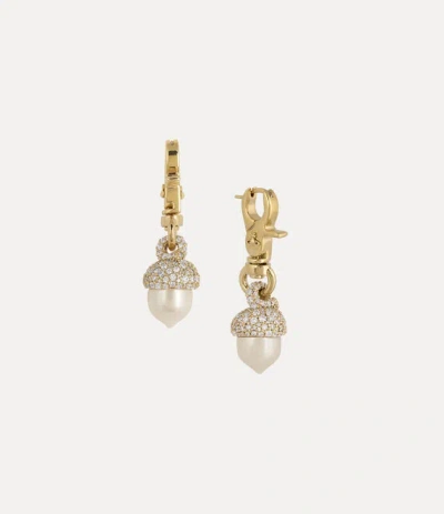 Vivienne Westwood Lucille Large Earrings Gold Pearl / Cubic Zirconia Women
