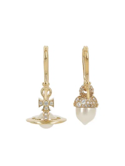 Vivienne Westwood Lucille Orb Drop Earrings In Gold