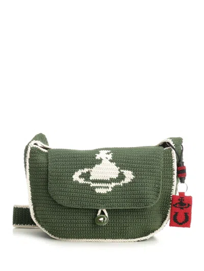 Vivienne Westwood Lucky Halfmoon Shoulder Bags Green