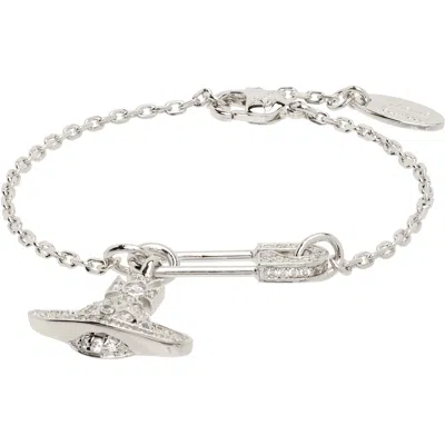 Vivienne Westwood Lucrece Bracelet In P102 Platinum / Whit