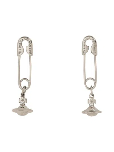 Vivienne Westwood Lucrece" Earrings With "orb" Pendant In Silver