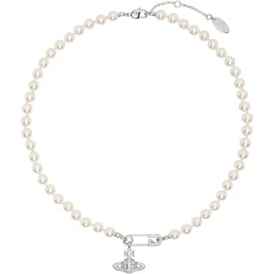Vivienne Westwood Lucrece Faux-pearl Necklace In Metallic