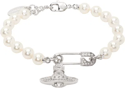 Vivienne Westwood Lucrece Pearl Bracelet In Metallic