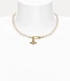 Vivienne Westwood Lucrece Pearl Necklace Gold Swarovski Crystals / Pearls Women In Gold