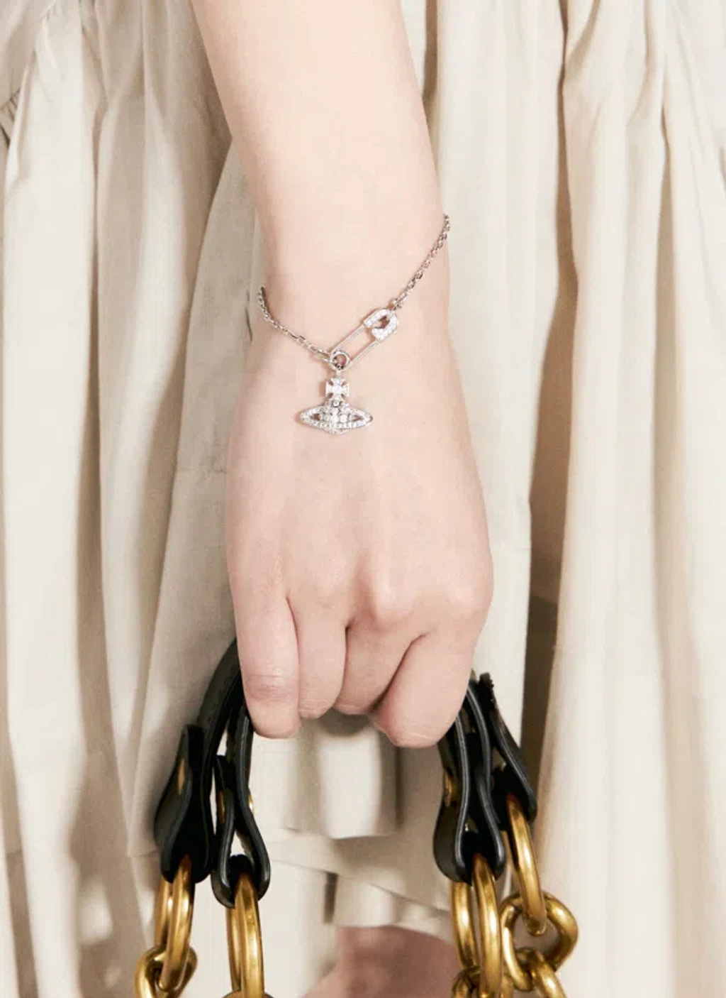 Vivienne Westwood Lucrece Safety Pin Bracelet In Silver | ModeSens