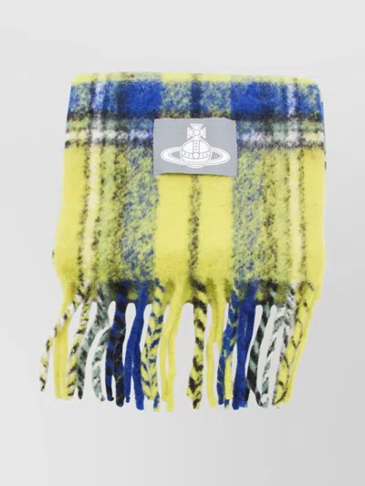 Vivienne Westwood Luxurious Scarf Featuring Fringed Edges In Multi