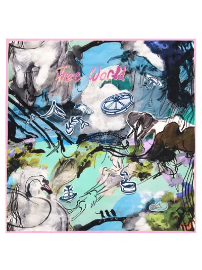 Vivienne Westwood Luxurious Silk Foulard For Women In Purple