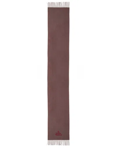 Vivienne Westwood Luxurious Wool Scarf In Burgundy