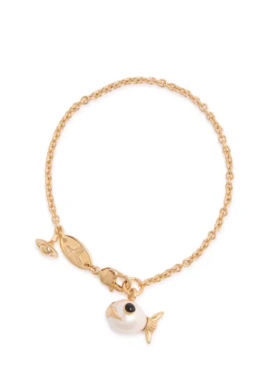 Vivienne Westwood Luzie Fish-charm Bracelet In Gold