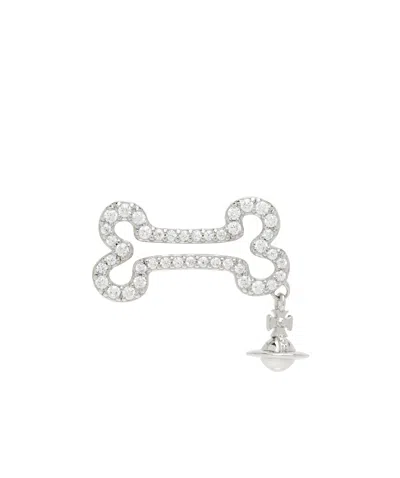 Vivienne Westwood Lyndon Bone Single Earring In Brown