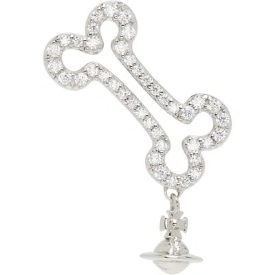 Vivienne Westwood Lyndon Bone Single Stud Earring In Silver
