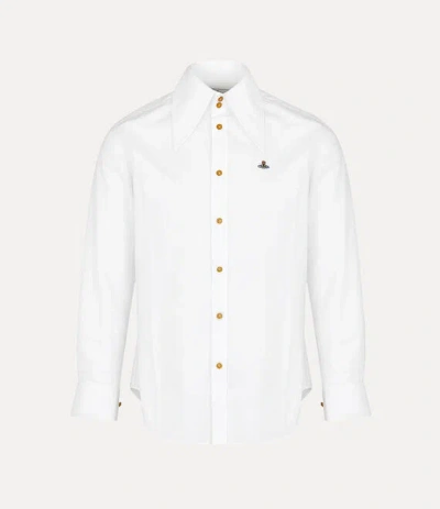 Vivienne Westwood Shirt With Subtle Orb Embroidery And Tailored Fit In Gray