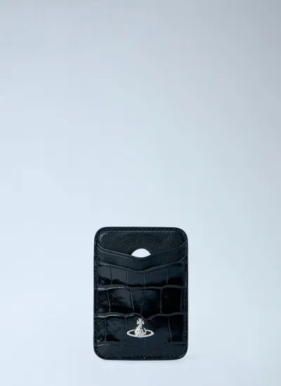 Vivienne Westwood Magnetic Card Holder In Black
