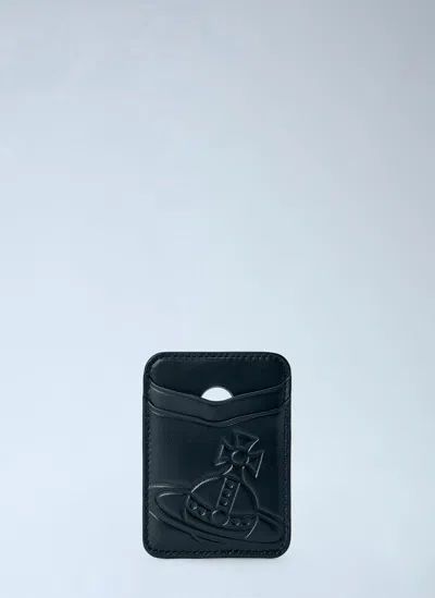 Vivienne Westwood Magsafe Leather Card Holder In Black