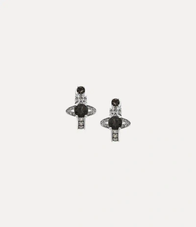 Vivienne Westwood Maitena Earrings Platinum-grey-cz Platinum-grey-cz Women In Gray