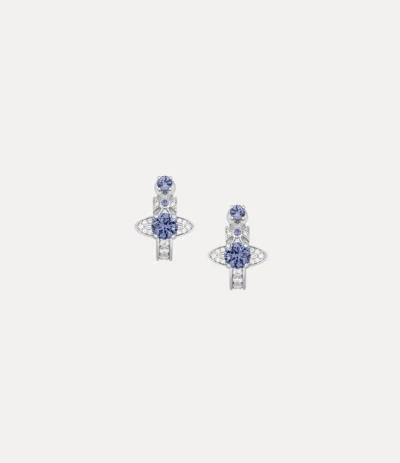 Vivienne Westwood Maitena Earrings Silver Cubic Zirconia Women In Blue