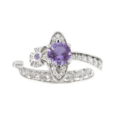 Pre-owned Vivienne Westwood Maitena Ring 'platinum/lavender/white' | Silver | Women's Size S