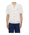 Vivienne Westwood White Cotton Polo Cardigan In White