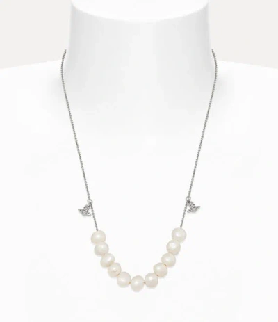 Vivienne Westwood Man. Azul Necklace Silver Pearls Men