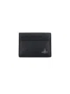 Vivienne Westwood Black Logo-plaque Faux-leather Cardholder In Black