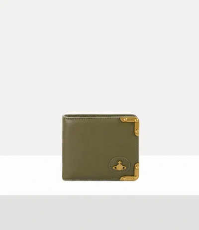 Vivienne Westwood Man. Billfold Wallet Aniline Leather Khaki One Size Men In Brown