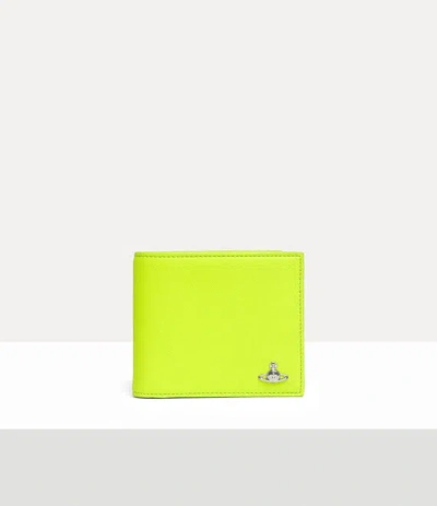 Vivienne Westwood Man. Billfold Wallet Faux Leather Fluro-green One Size Men