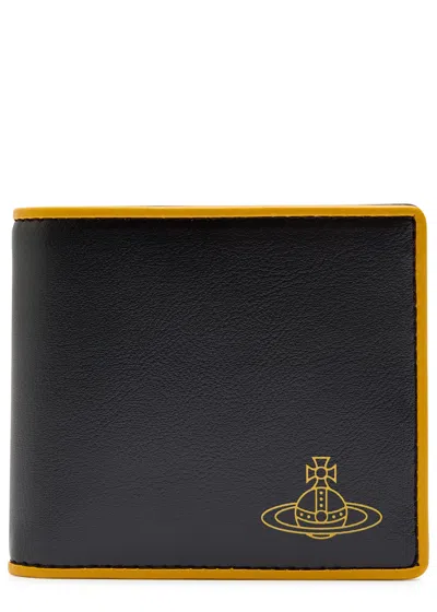 Vivienne Westwood Man Billford Orb Faux Leather Wallet In Black
