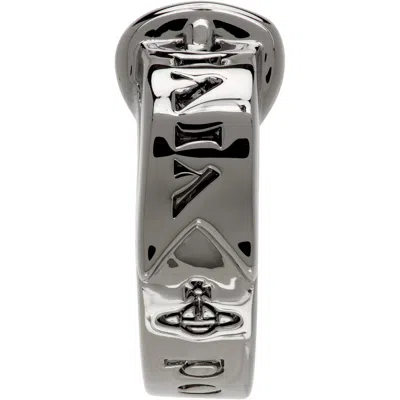 Vivienne Westwood Man Bobby Single Hoop Earring In Aw20-s001 Ruthenium