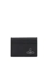 Vivienne Westwood Orb Plaque Bi-fold Card Holder In Black