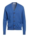 Vivienne Westwood Man Cardigan Bright Blue Size M Cotton, Cashmere