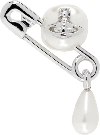 Vivienne Westwood Man Claude Single Stud Earring In Metallic