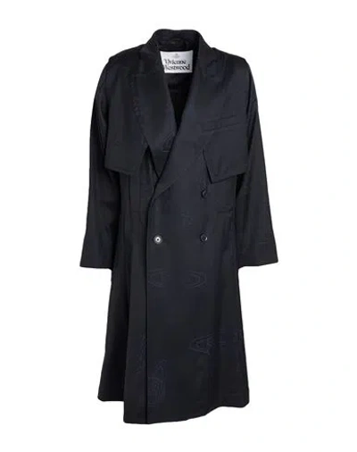 Vivienne Westwood Man Coat Black Size M Wool In Blue