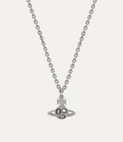 Vivienne Westwood Man. Crispin Pendant Necklace Platinum Silver Men In White