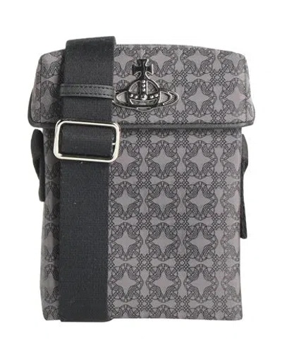 Vivienne Westwood Man Cross-body Bag Lead Size - Textile Fibers In Grey