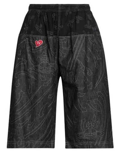 Vivienne Westwood Man Denim Shorts Black Size L Cotton