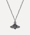 Vivienne Westwood Man. Diamante Heart Pendant Gunmetal Zirconia Men In Gunmetal