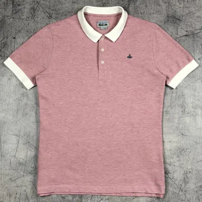 Pre-owned Vivienne Westwood Man Embroidered Orb Logo Polo Shirt In Pink