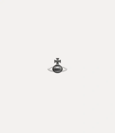 Vivienne Westwood Man. Gaby Single Stud Platinum-grey-pearl-grey-enamel Platinum-grey-pearl-grey-enamel Men
