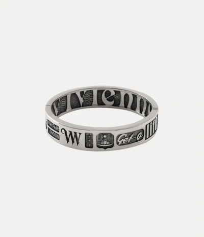 Vivienne Westwood Man. Lancelot Bangle Antique-platinum Antique-platinum Men In Silver