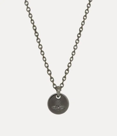 Vivienne Westwood Man. Lewis Pendant Necklace Ruthenium-grey-cz Ruthenium-grey-cz Men In Metallic