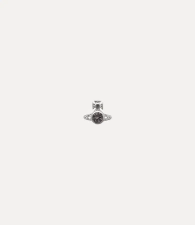 Vivienne Westwood Man. London Orb Single Stud Platinum-grey-cz Platinum-grey-cz Men In Gray