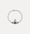 Vivienne Westwood Man. Mayfair Bas Relief Bracelet Rhodium-gunmetal-black-diamond-crystal Rhodium-gunmetal-black-diamo