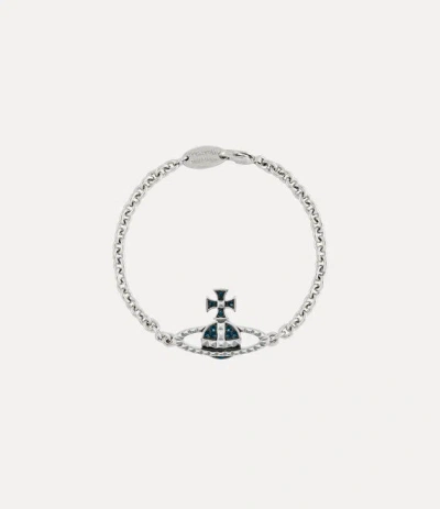 Vivienne Westwood Man. Mayfair Bas Relief Bracelet Rhodium-gunmetal-montana-crystal Rhodium-gunmetal-montana-crystal M In Metallic